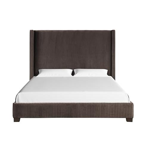 【並行輸入品】 King Size 68.50\"H Upholstered Bed Frame, Luxurious Platform Bedの画像