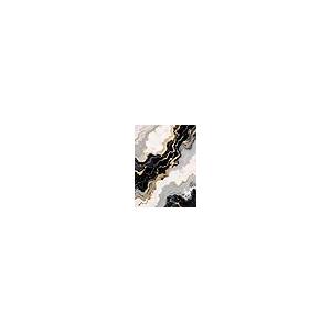 【並行輸入品】 Contemporary Abstract Wavy Liquid Art Pattern Beige Gold Black M_5