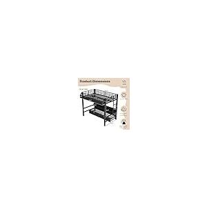 【並行輸入品】 Twin XL over Twin XL Bunk Bed with Storage Shelves and Drawer， M_5