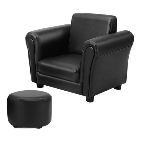 【並行輸入品】 Pemberly Row Contemporary Polyurethane Kids Sofa with Ottoman in_1