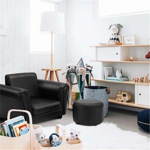 【並行輸入品】 Pemberly Row Contemporary Polyurethane Kids Sofa with Ottoman in_4
