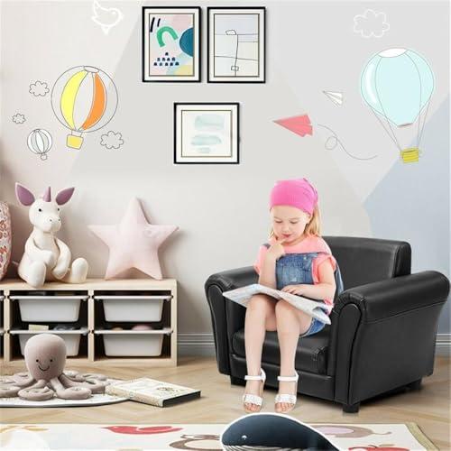 【並行輸入品】 Pemberly Row Contemporary Polyurethane Kids Sofa with Ottoman in_7