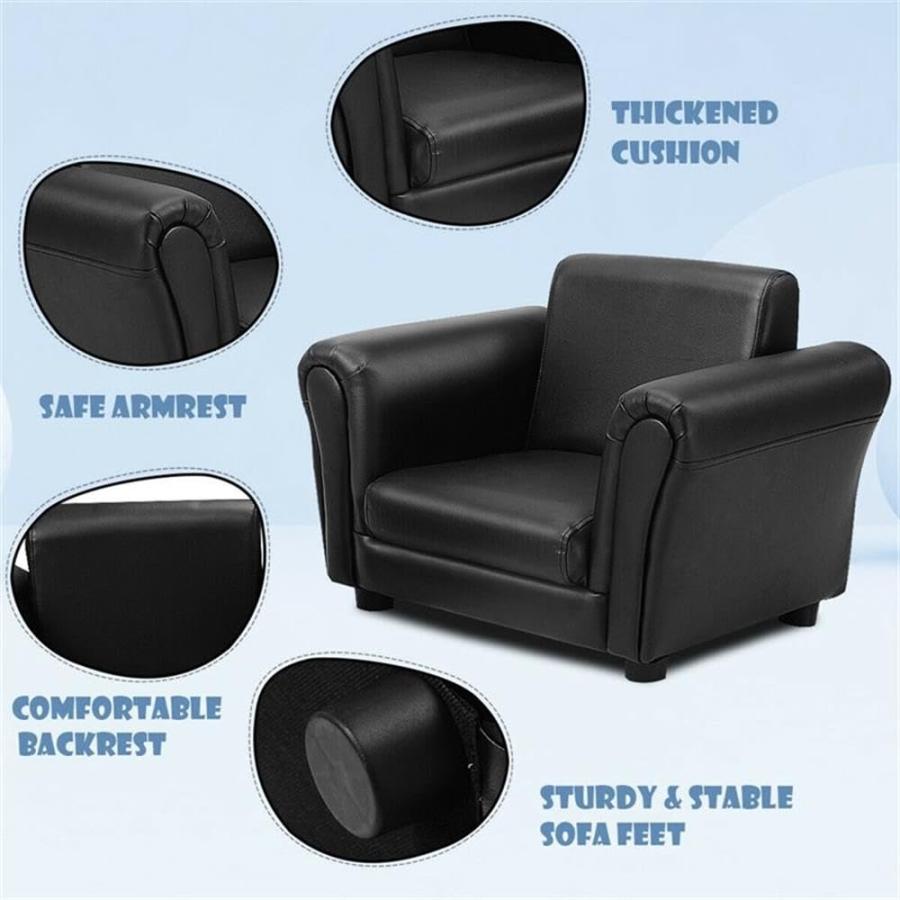 【並行輸入品】 Pemberly Row Contemporary Polyurethane Kids Sofa with Ottoman in_9
