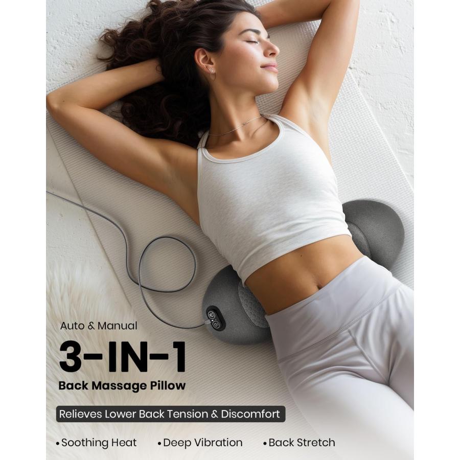 【並行輸入品】 Triple Fusion Back Massager with Stretching， Vibration and Heat，_3