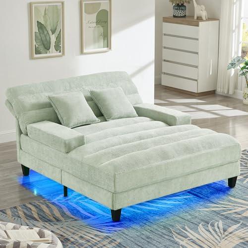 【並行輸入品】 Polibi 57.1" W Modern Chaise Lounge Sofa Bed with Adjustable 6 P_1