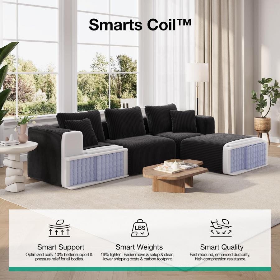 【並行輸入品】 Novilla 106" Modular Sectional Sofa， Modern Cloud Sectional Couc_3