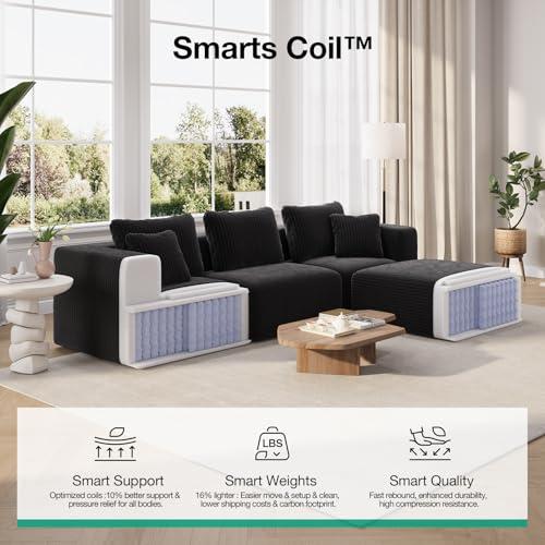 【並行輸入品】 Novilla 106" Modular Sectional Sofa， Modern Cloud Sectional Couc_4