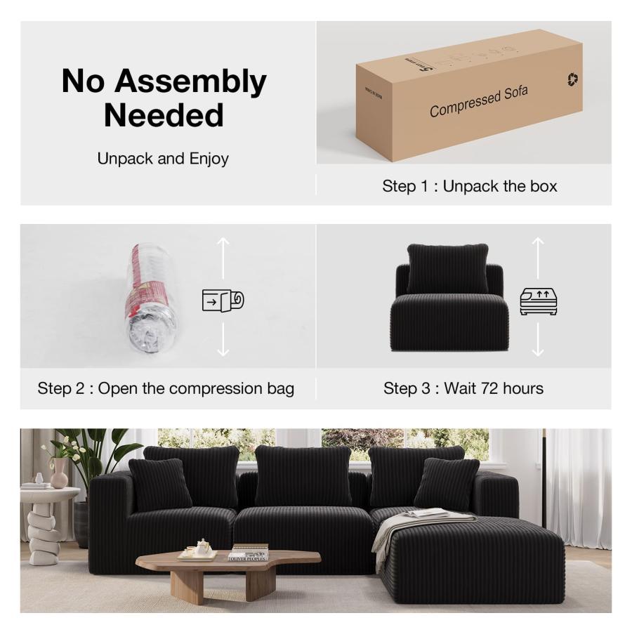 【並行輸入品】 Novilla 106" Modular Sectional Sofa， Modern Cloud Sectional Couc_6