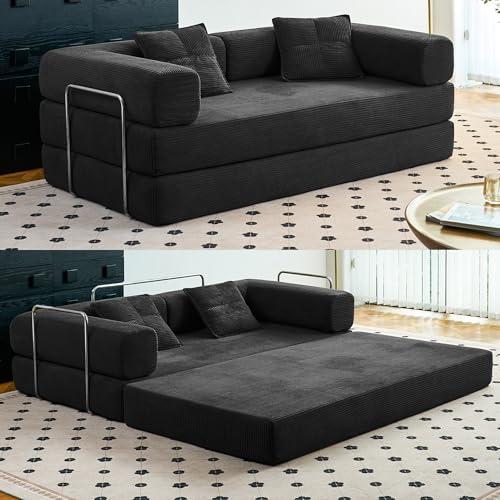 【並行輸入品】 Compression Sofa 62''Convertible Floor Sofa Bed with Pillow_1