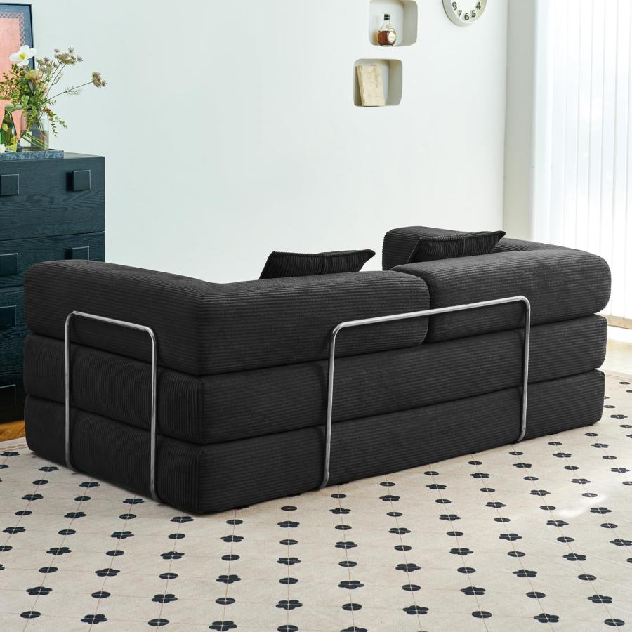 【並行輸入品】 Compression Sofa 62''Convertible Floor Sofa Bed with Pillow_6