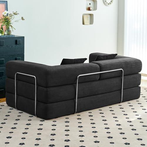 【並行輸入品】 Compression Sofa 62''Convertible Floor Sofa Bed with Pillow_7