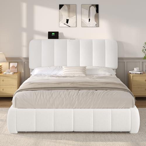 【並行輸入品】 BTHFST Queen Size Bed Frame with Storage Drawers， Cloud Upholste_7