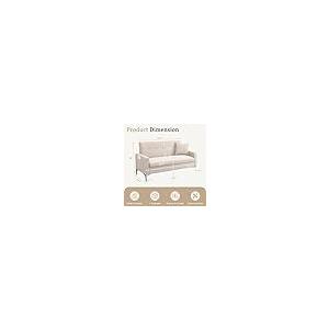 【並行輸入品】 57'' Loveseat Sofa with Storage， Small Love Seats Couches for Be_5