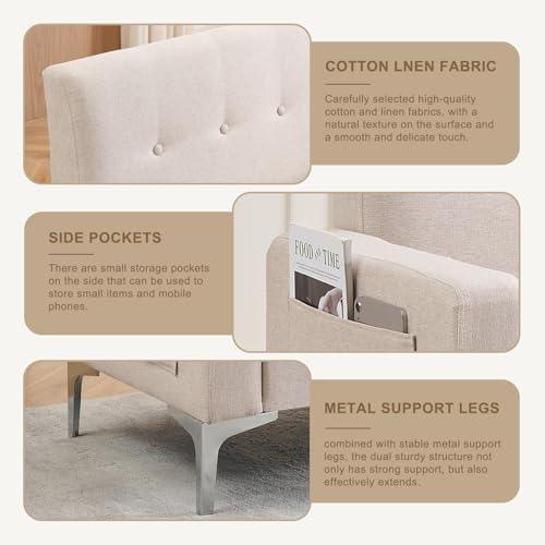 【並行輸入品】 57'' Loveseat Sofa with Storage， Small Love Seats Couches for Be_7