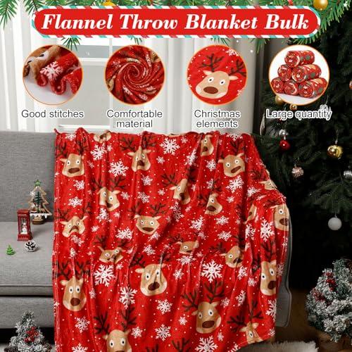 【並行輸入品】Tranqun 10枚 クリスマス フランネル トナカイ スローブランケット 50インチ x 60インチ クリスマス トナカイ フ_7