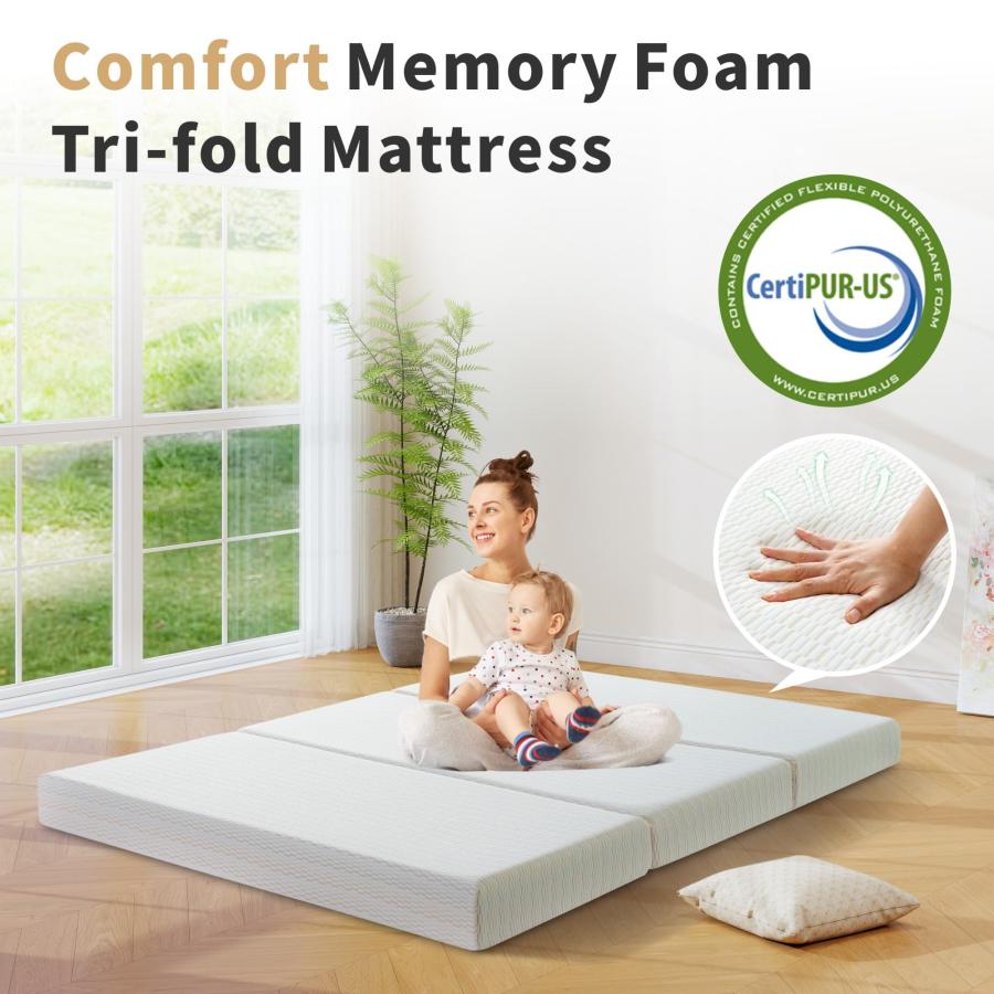 【並行輸入品】 Opoiar Tri Folding Mattress 6 Inch Full Memory Foam Trifold Matt_6
