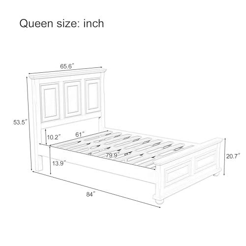 【並行輸入品】 Traditional Town and Country Style Wood Vintage Queen Bed Frame_7