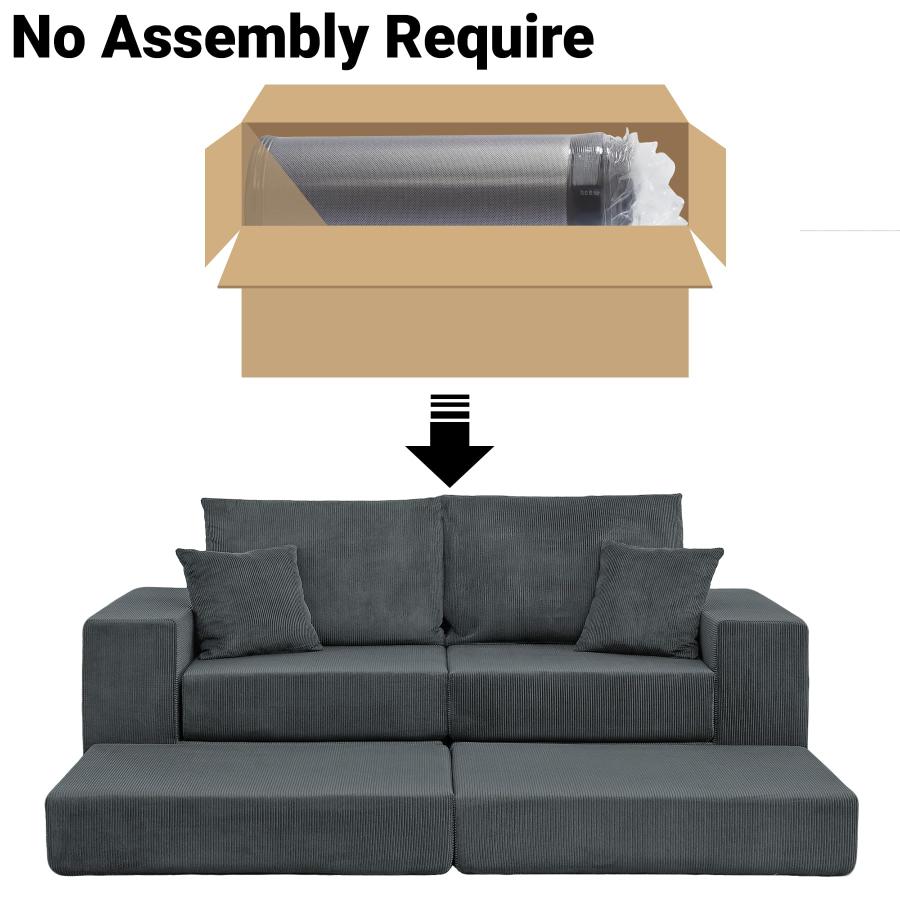 【並行輸入品】 ivoros Boneless Couches for Living Room， Modern Corduroy Couch，