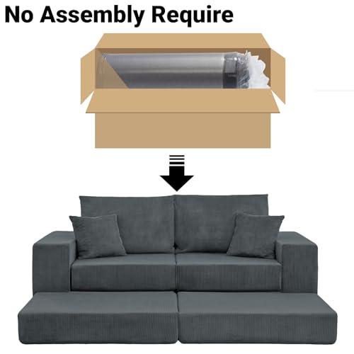 【並行輸入品】 ivoros Boneless Couches for Living Room， Modern Corduroy Couch，
