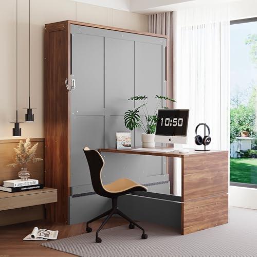 【並行輸入品】 Merax Full Size Murphy Bed with Foldable Desk,Hideaway Bed Frameの画像