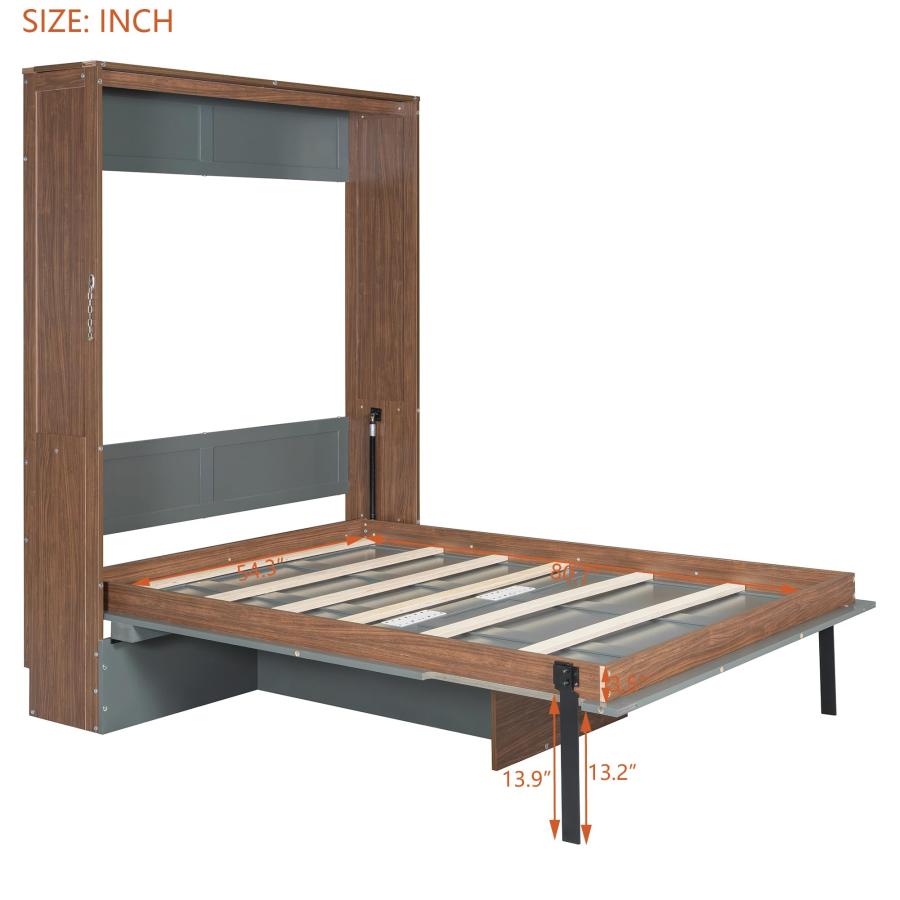 【並行輸入品】 Merax Full Size Murphy Bed with Foldable Desk,Hideaway Bed Frameの画像