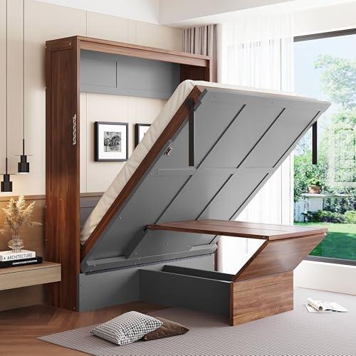 【並行輸入品】 Merax Full Size Murphy Bed with Foldable Desk,Hideaway Bed Frameの画像