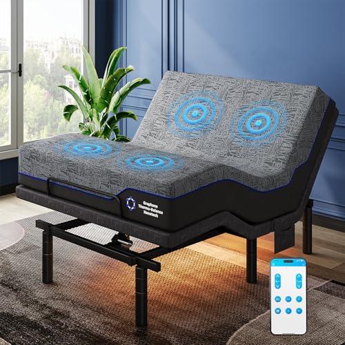 【並行輸入品】 Pipishell Queen Adjustable Bed Frame and 14 Inch Memory Foam Matの画像
