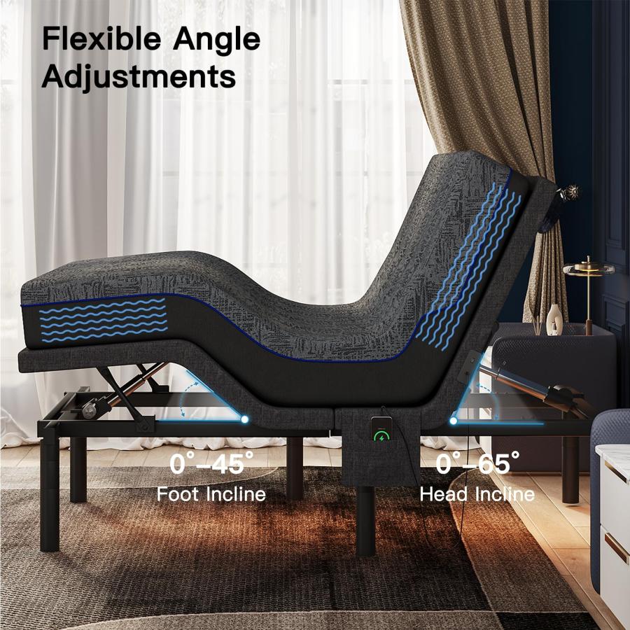 【並行輸入品】 Pipishell Queen Adjustable Bed Frame and 14 Inch Memory Foam Matの画像
