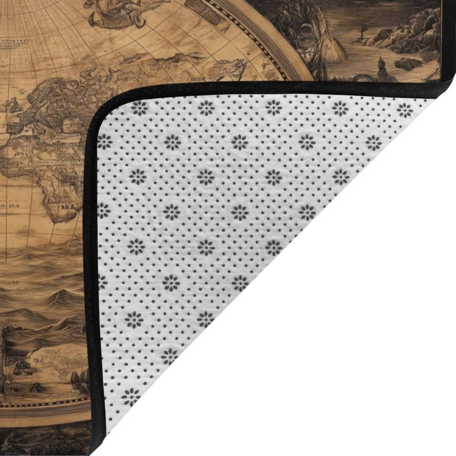 【並行輸入品】 DJYQBFA Map of The World Rugs for Living Room Bedroom Washable Aの画像
