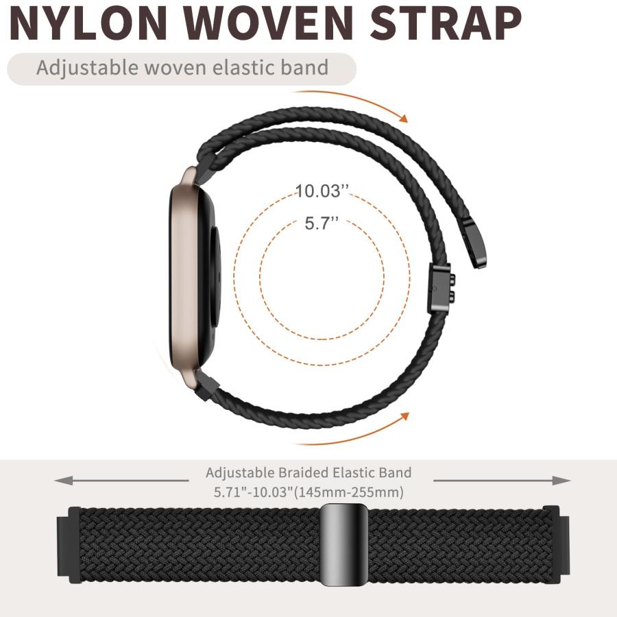 【並行輸入品】CUNUJIX 編組ナイロン腕時計バンド Amazfit Helioストラップ対応 22mm 磁気ストレッチ弾性ファブリックバンド_9