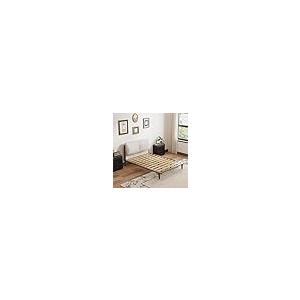 【並行輸入品】 Lartis King Size Bed Frame with upholstered headboard， Solid Woo_5