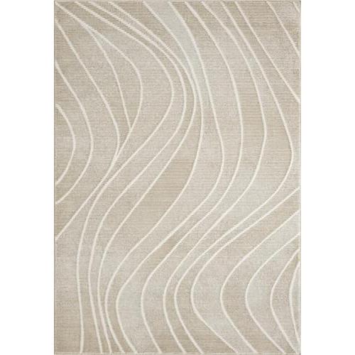 【並行輸入品】 Abani Modern Geometric Wavy Area Rug Cream， 8' x 10' Chunky，