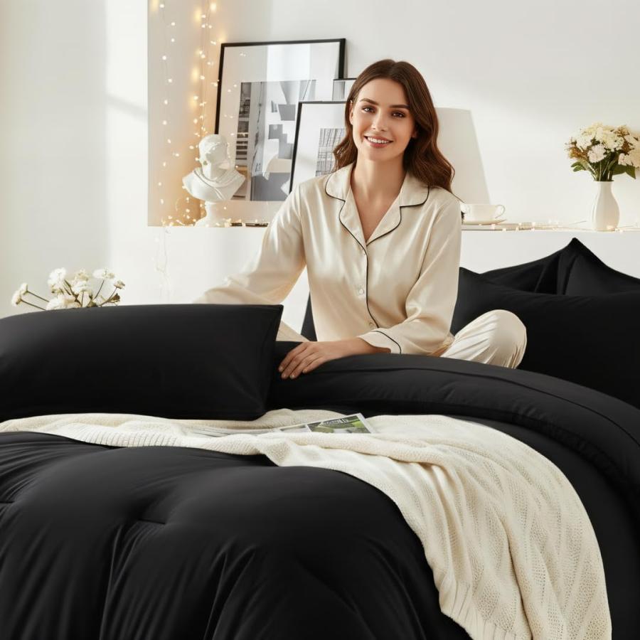 【並行輸入品】 Easthome Oversized King Comforter Set 7 Pieces Ultra Soft Bed_3