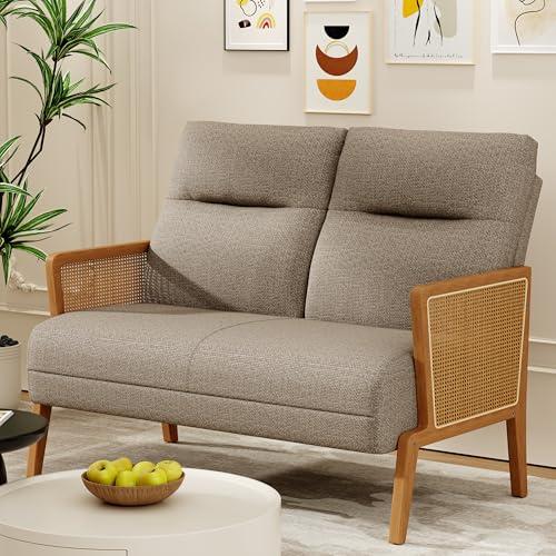 【並行輸入品】 POINTANT Love Seat Settee Mini Couch Upholstered Sofa with Natur_1
