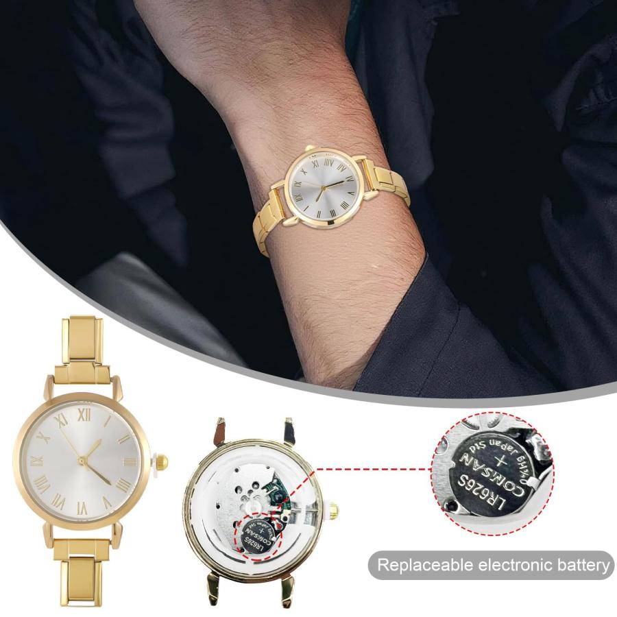【並行輸入品】 papasgix Italian Charm Bracelet Gold Silver Watches for women meの画像