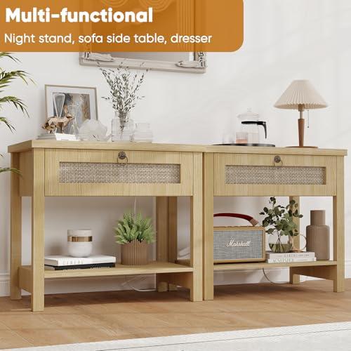 【並行輸入品】 Night Stand Oversized Extra Large Nightstands Tall Bedside Side_7