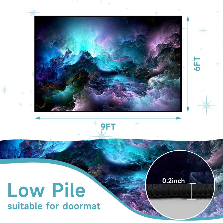 【並行輸入品】CERYUEE 6フィートx9フィート ギャラクシーラグ ベッドルーム リビングルーム ゲームエリアラグ 星雲スローラグ ヨガフロ_9