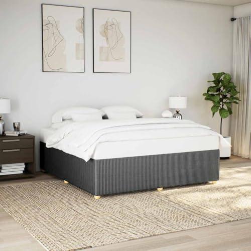 【並行輸入品】 QZZCED Dark Grey King Fabric Bed Frame with Premium Construction_1