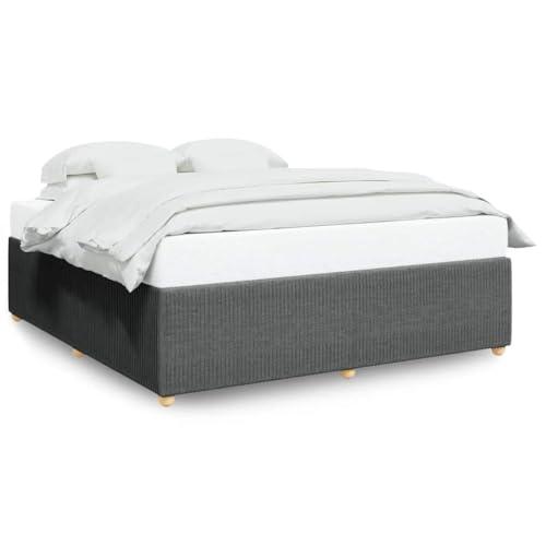 【並行輸入品】 QZZCED Dark Grey King Fabric Bed Frame with Premium Construction_4