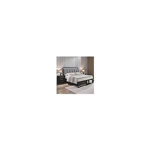 【並行輸入品】 Astrivia King Bed Frame with Storage Drawers, with 57\" Tall Uphoの画像