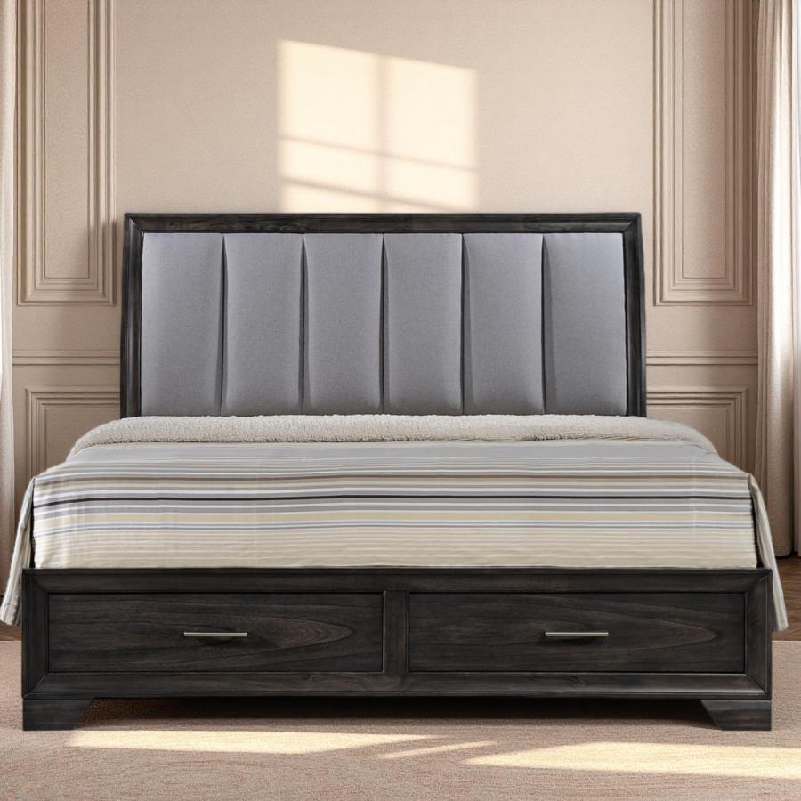 【並行輸入品】 Astrivia King Bed Frame with Storage Drawers, with 57\" Tall Uphoの画像