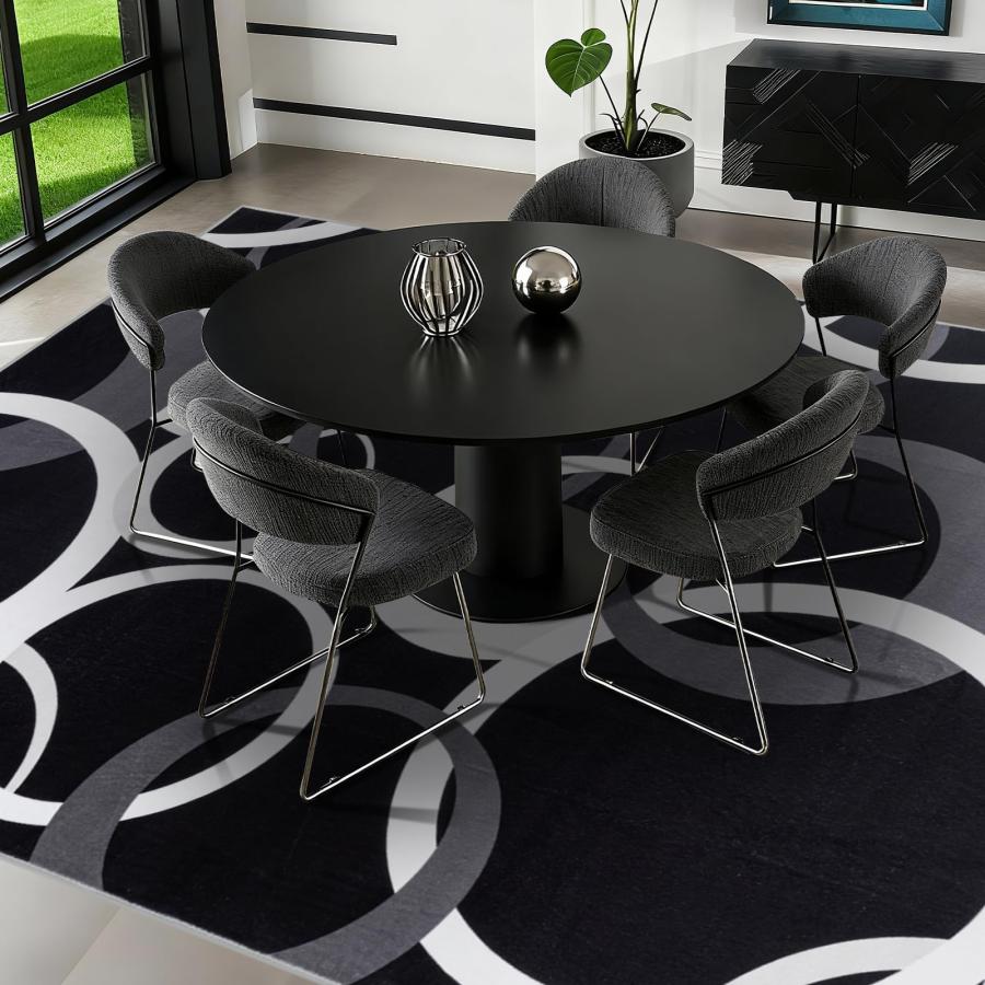 【並行輸入品】YIHOUSE 6x9フィート ラグ 同心円洗えるラグ モダンな白黒幾何学模様 ソフトで滑り止め 抜けにくい 広々としたリビングル_9
