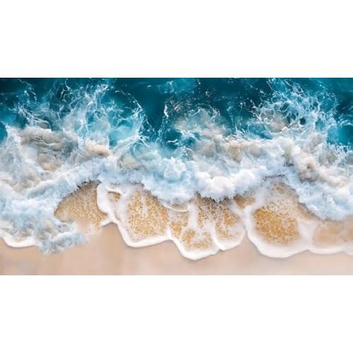 【並行輸入品】 Boho Beachside Design 3D Aesthetics Beige White Blue Ocean Rugs_4