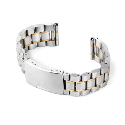 【並行輸入品】 4pcs Stainless Steel Watch Band with Straight End Solid Links Fo_1