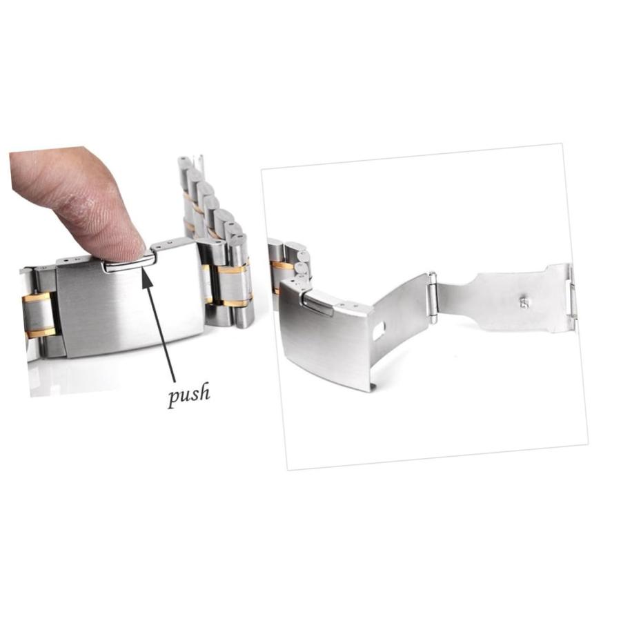 【並行輸入品】 4pcs Stainless Steel Watch Band with Straight End Solid Links Fo_3