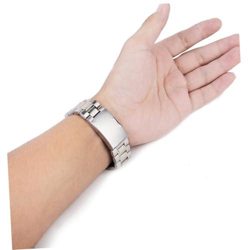 【並行輸入品】 4pcs Stainless Steel Watch Band with Straight End Solid Links Fo_7