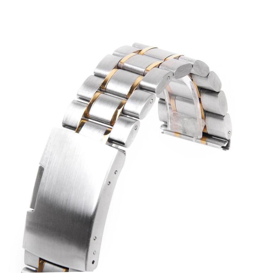 【並行輸入品】 4pcs Stainless Steel Watch Band with Straight End Solid Links Fo_9