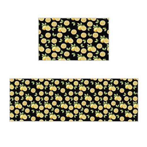 【並行輸入品】 Huotupsine Summer Lemon Kitchen Rug Runner， Non Slip Door Mat， C_1