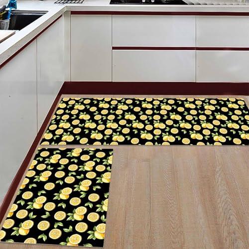 【並行輸入品】 Huotupsine Summer Lemon Kitchen Rug Runner， Non Slip Door Mat， C_4