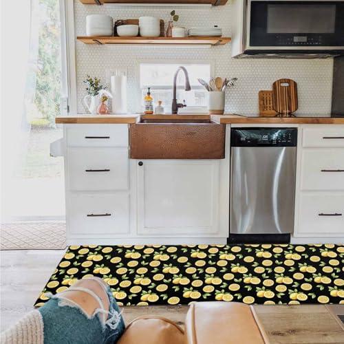 【並行輸入品】 Huotupsine Summer Lemon Kitchen Rug Runner， Non Slip Door Mat， C_7